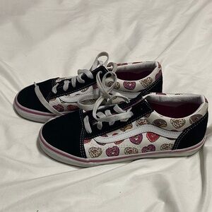 Vans Kids Sneakers Black and White with Heart Pattern
